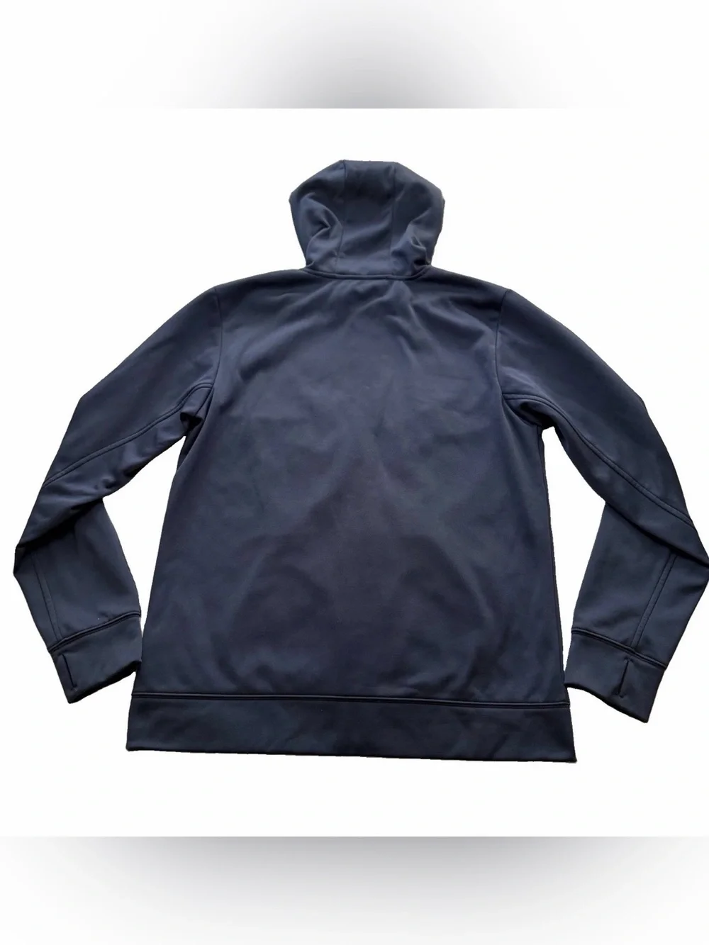 The North Face Navy Hoodie with Teal Logo and Drawcords